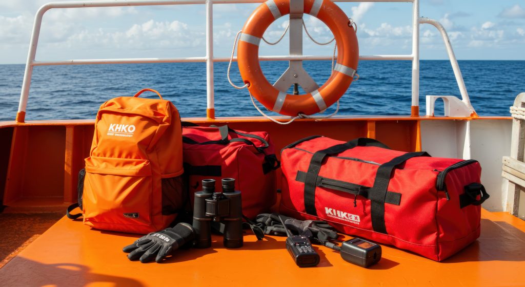 Emergency equipment on deck safety preparedness at sea
