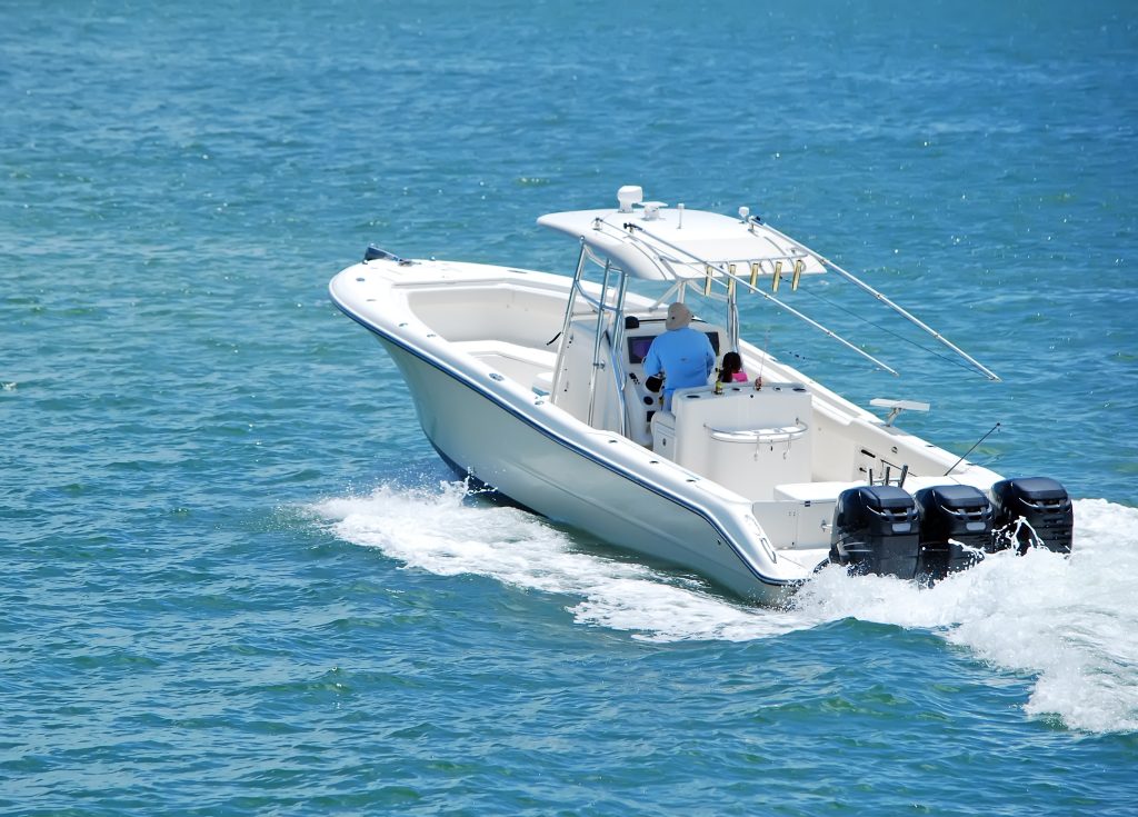 Fishingboat Powered by Three Outboard Engines